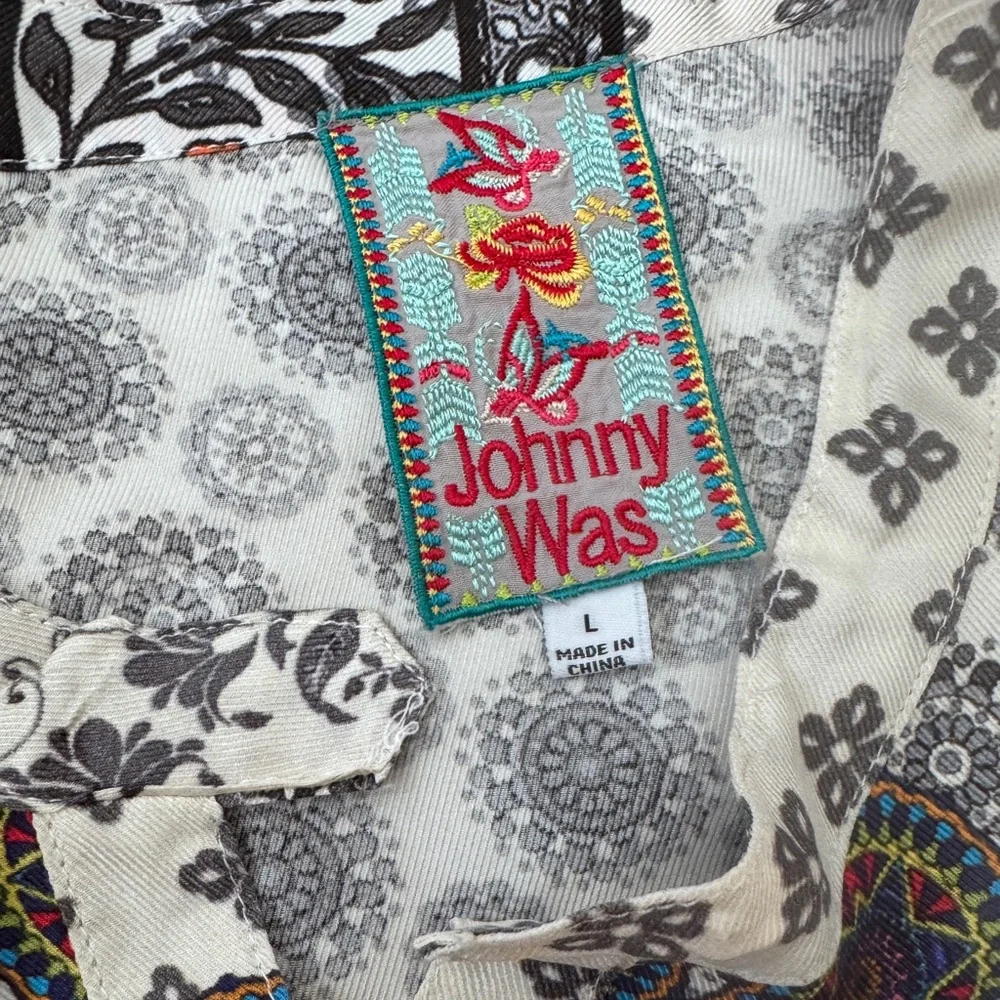 Johnny Was 100% Silk Tunic Cory Boxy Top